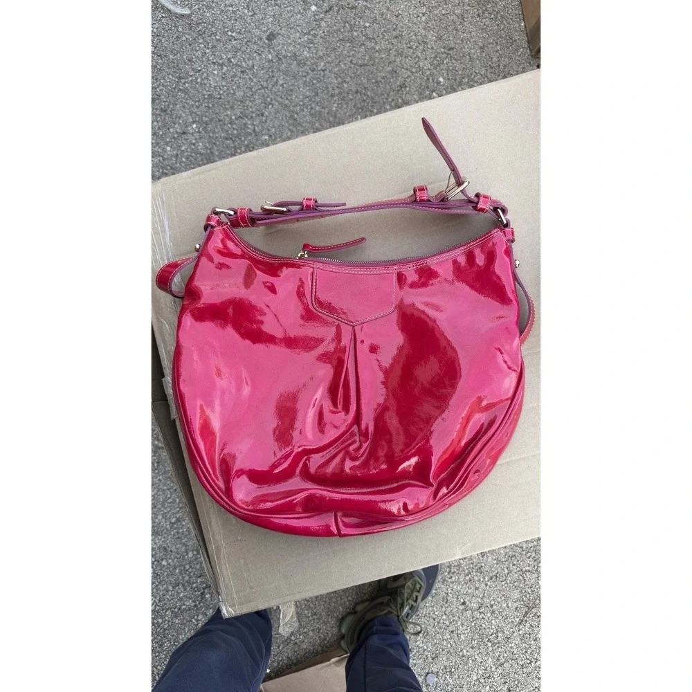 Dooney‎ & Bourke Pink Patent Leather Hobo Shoulder Bag PH360 MJ